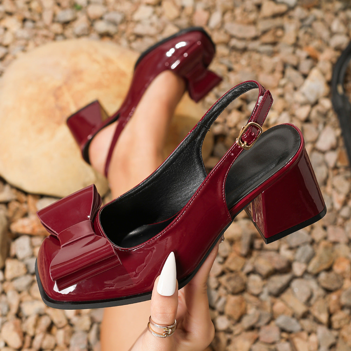 Penelope Bow Rounded Heels