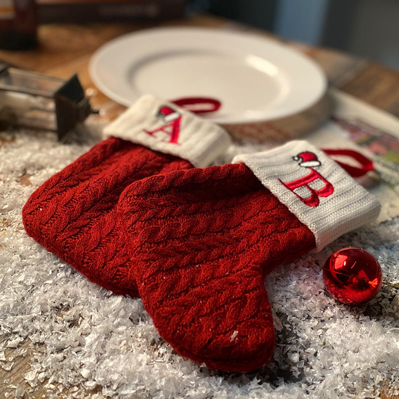 Classic A-Z Lettered Christmas Knitted Stockings