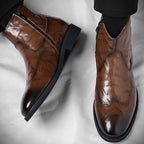 Jack Dean Oil Wax Brogue Chelsea Boots
