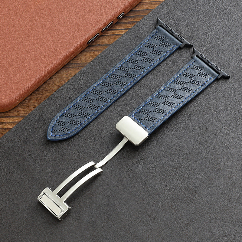 Parker Studio Checkered Leather Strap (Apple Watch Band)