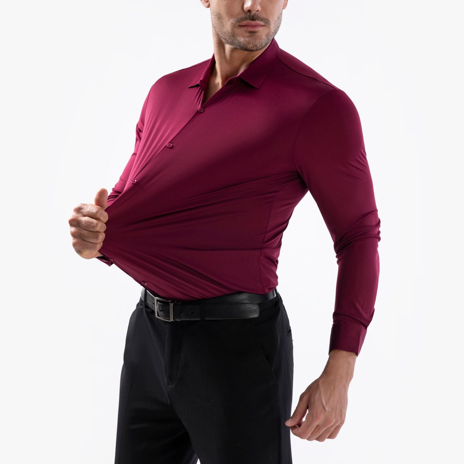 Alex Ford Stretch Short-Sleeve Dress Shirt