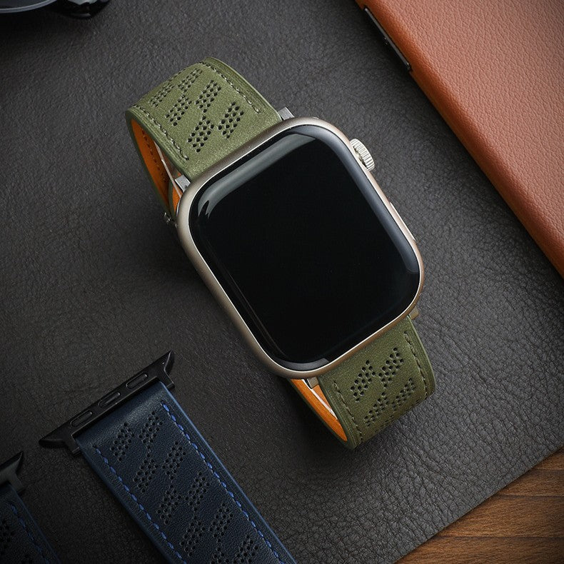 Parker Studio Checkered Leather Strap (Apple Watch Band)