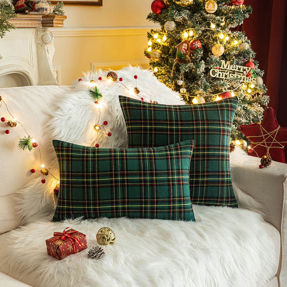 Terrá Home Christmas Plaid Sofa Pillowcase