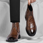 Jack Dean Oil Wax Brogue Chelsea Boots