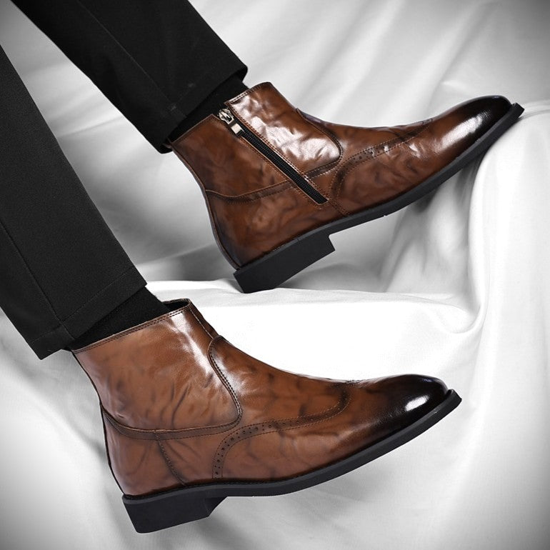 Jack Dean Oil Wax Brogue Chelsea Boots