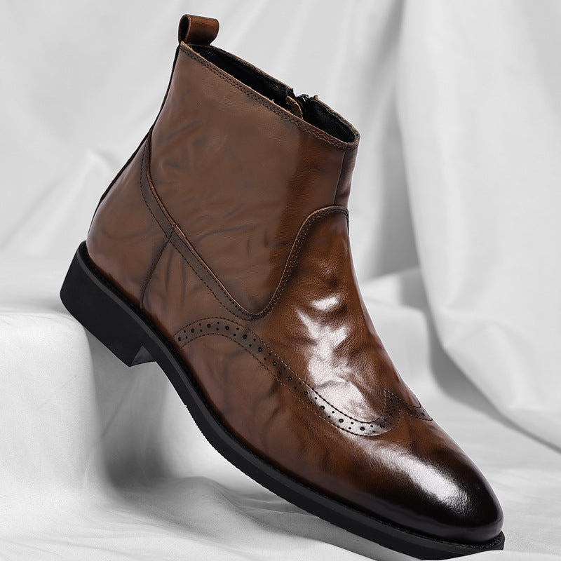 Jack Dean Oil Wax Brogue Chelsea Boots