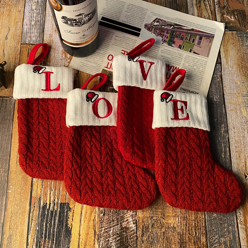 Classic A-Z Lettered Christmas Knitted Stockings