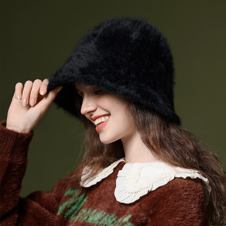 Vionna Soft Felt Fur Bucket Hat