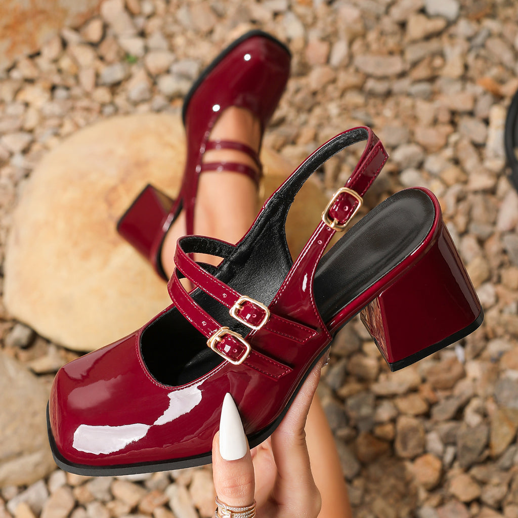 Penelope Buckle Rounded Heels