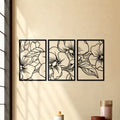 Terrá Home Japanese Floral Metal Wall Art (Set of 3)