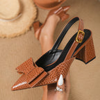 Penelope Croc Bow Heels