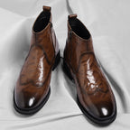 Jack Dean Oil Wax Brogue Chelsea Boots
