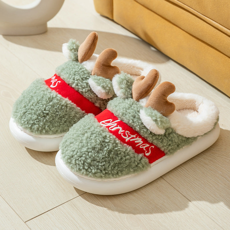 Holly & Pine Reindeer Plush Women's Slippers