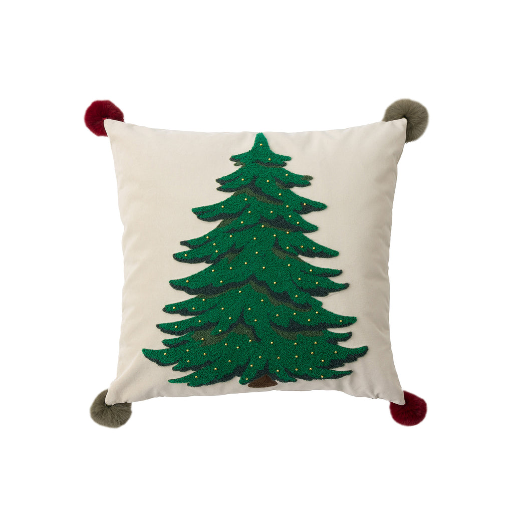 Christmas Tree Embroidered Pillow Case