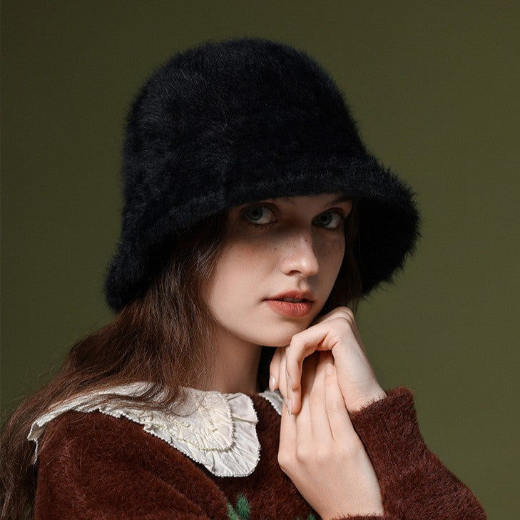 Vionna Soft Felt Fur Bucket Hat