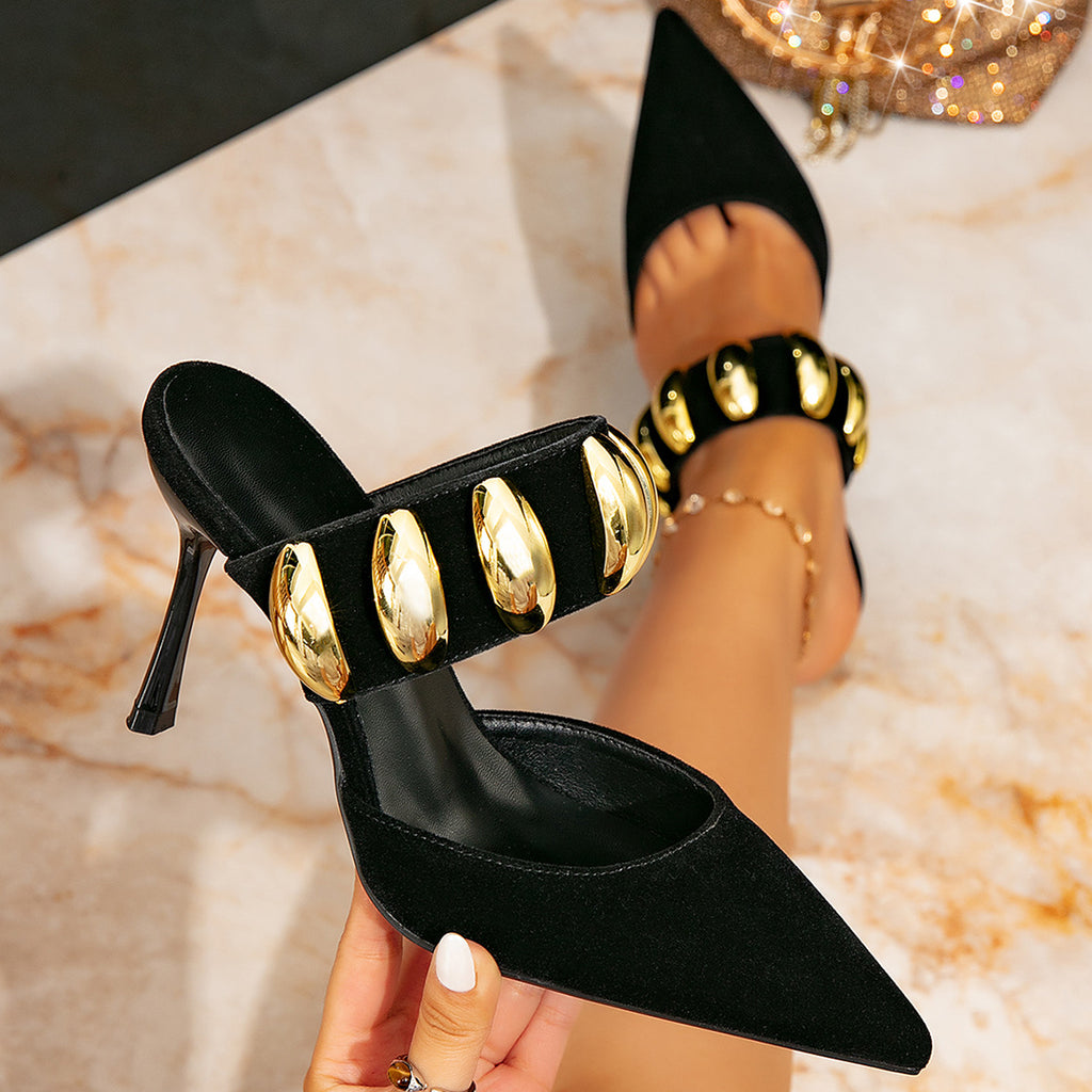 Penelope Rose Golden Belt Heels