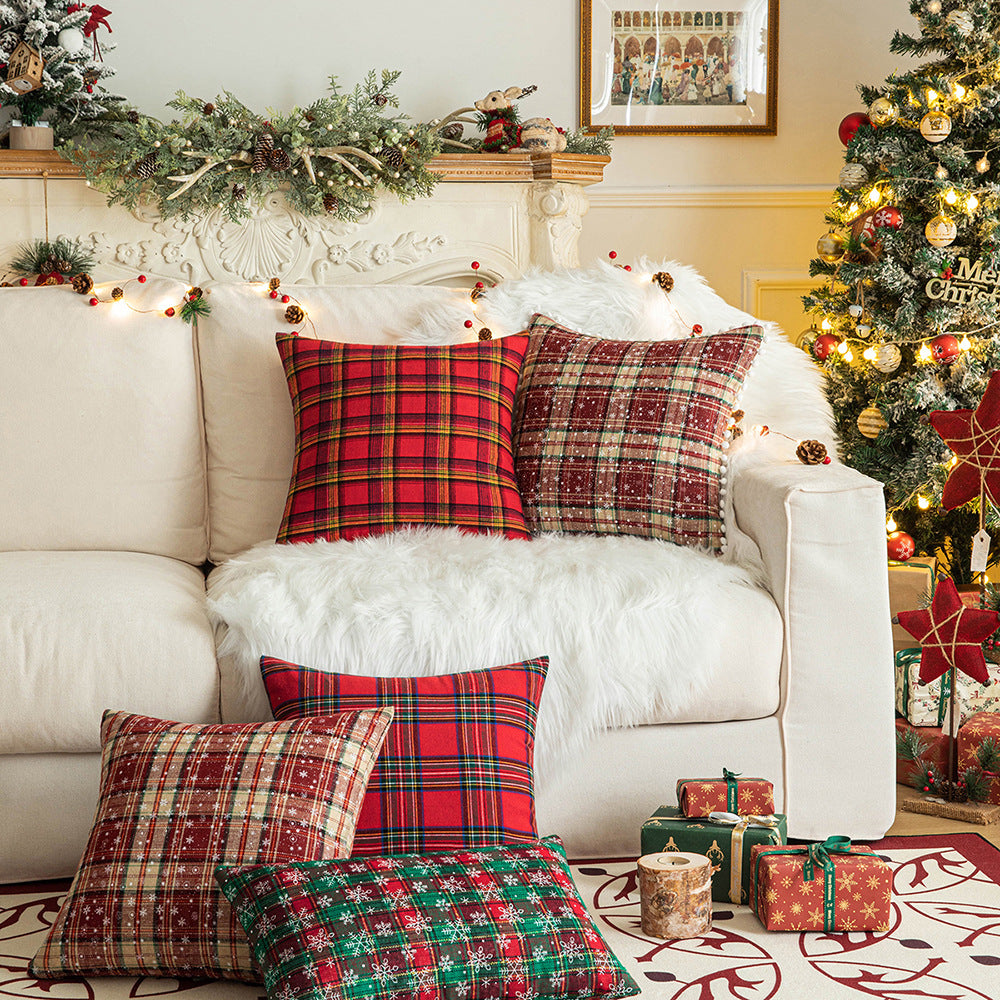 Terrá Home Christmas Plaid Sofa Pillowcase