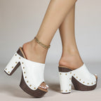 Penelope Rose Bolted Block Heels