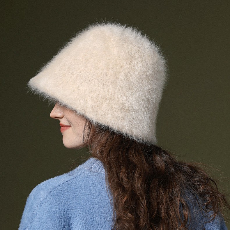 Vionna Soft Felt Fur Bucket Hat