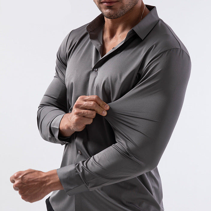 Alex Ford Stretch Short-Sleeve Dress Shirt