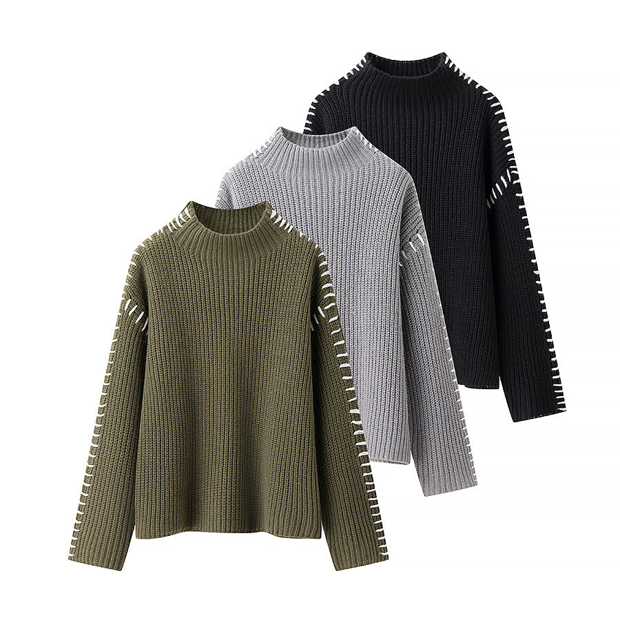Ava Studio Cross Knit Turtleneck
