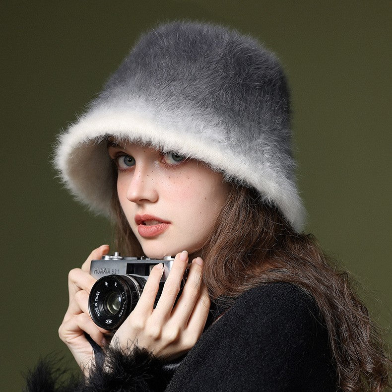 Vionna Soft Felt Fur Bucket Hat