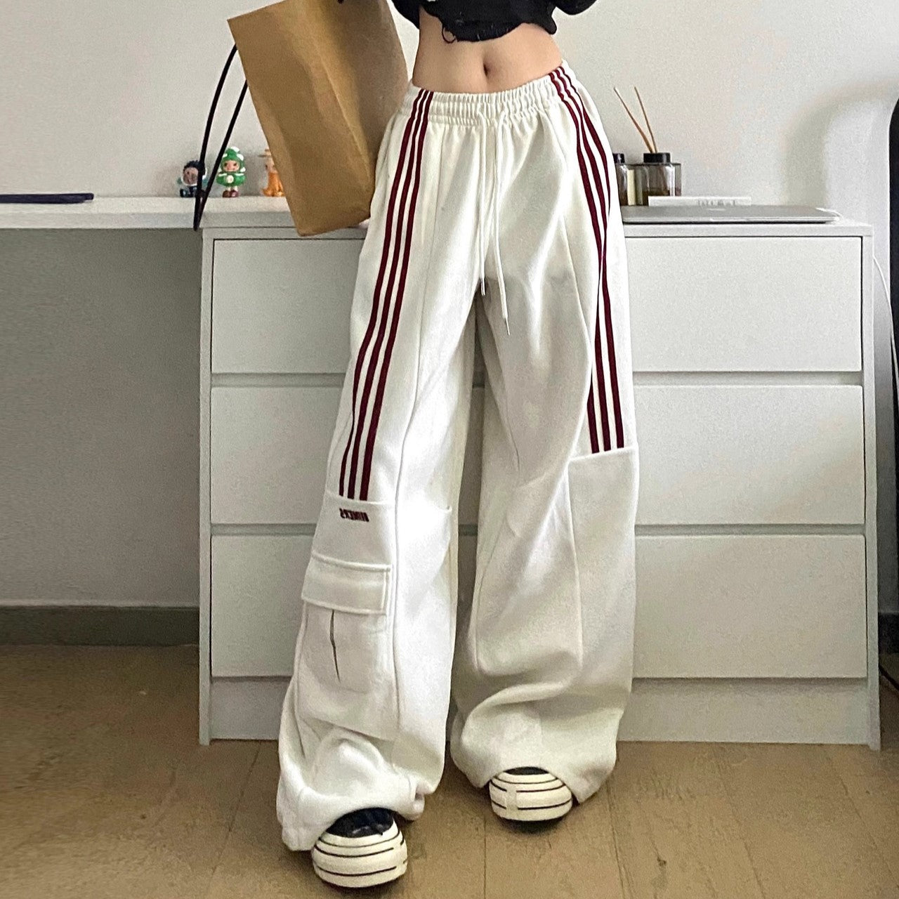 KATIES™ Y2K Stripes Cargo Wide Pants