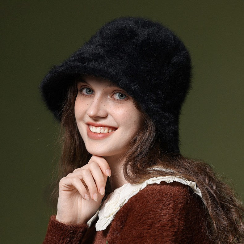 Vionna Soft Felt Fur Bucket Hat
