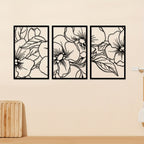 Terrá Home Japanese Floral Metal Wall Art (Set of 3)