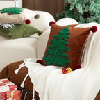 Christmas Tree Embroidered Pillow Case