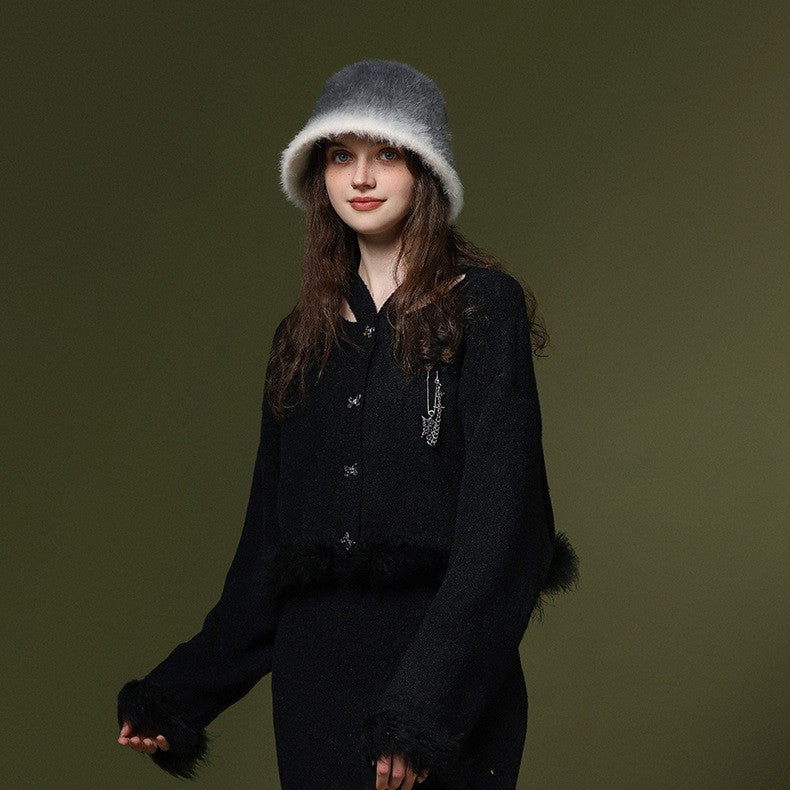 Vionna Soft Felt Fur Bucket Hat