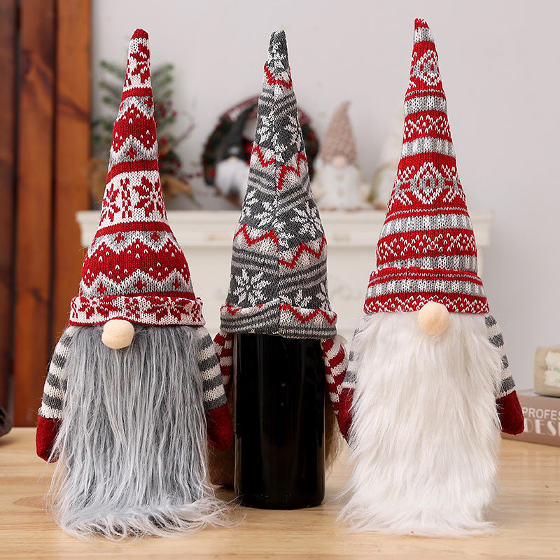 Long Bearded Elves Christmas  Bottle Sweater