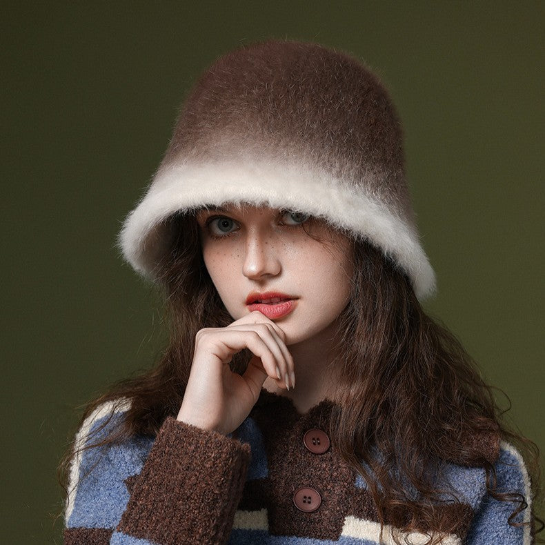 Vionna Soft Felt Fur Bucket Hat