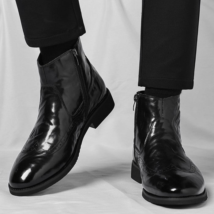 Jack Dean Oil Wax Brogue Chelsea Boots