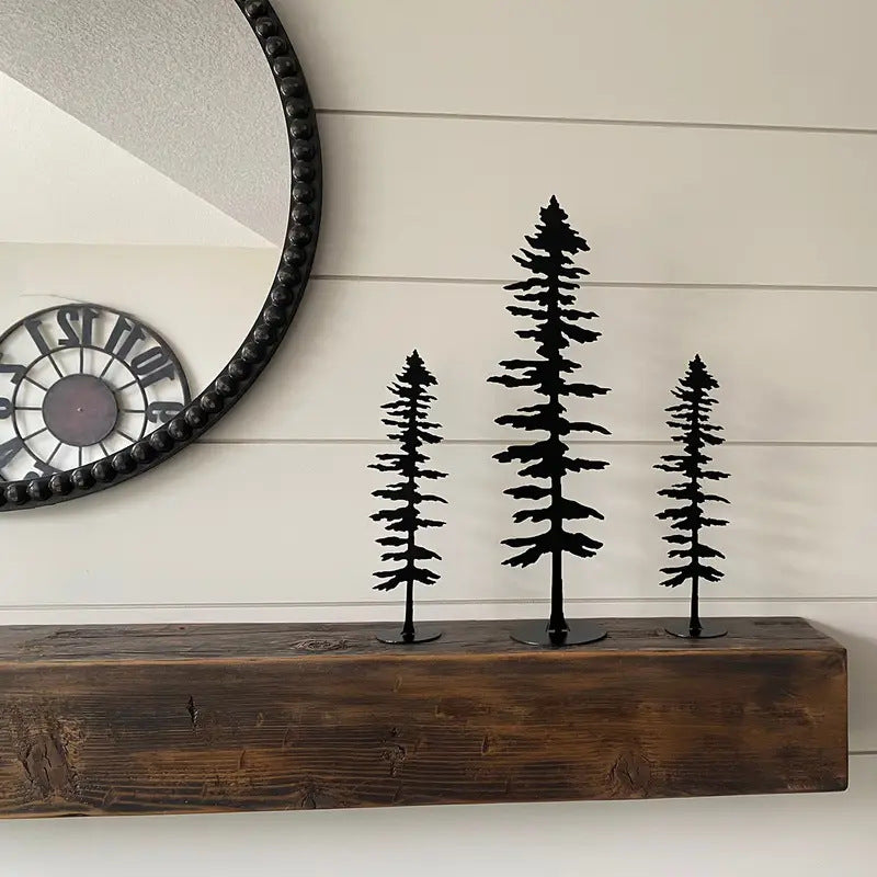 Mason Arts Pine Tree Metal Decor (Set of 3)