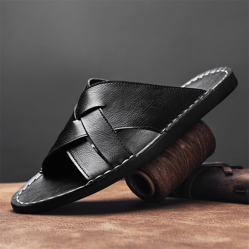 Roma Faloni Knitted Leather Slides