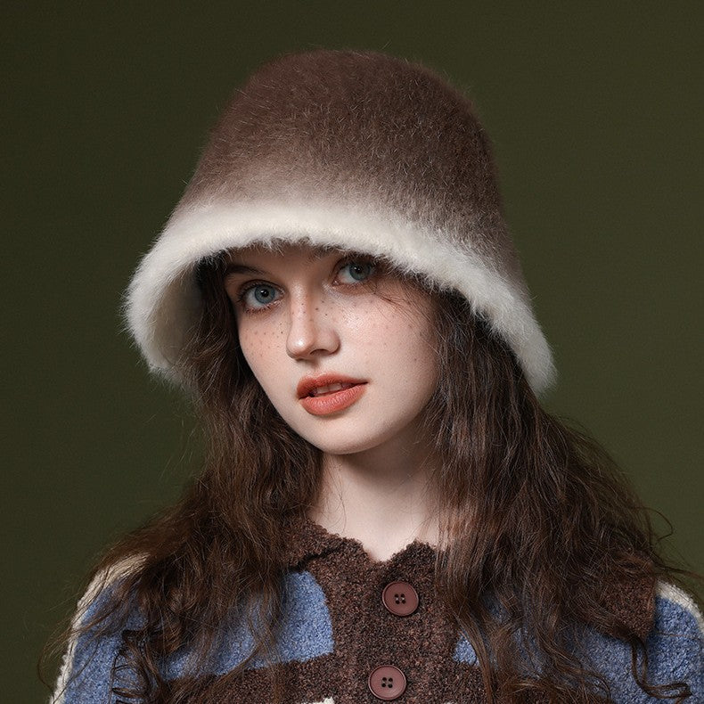 Vionna Soft Felt Fur Bucket Hat