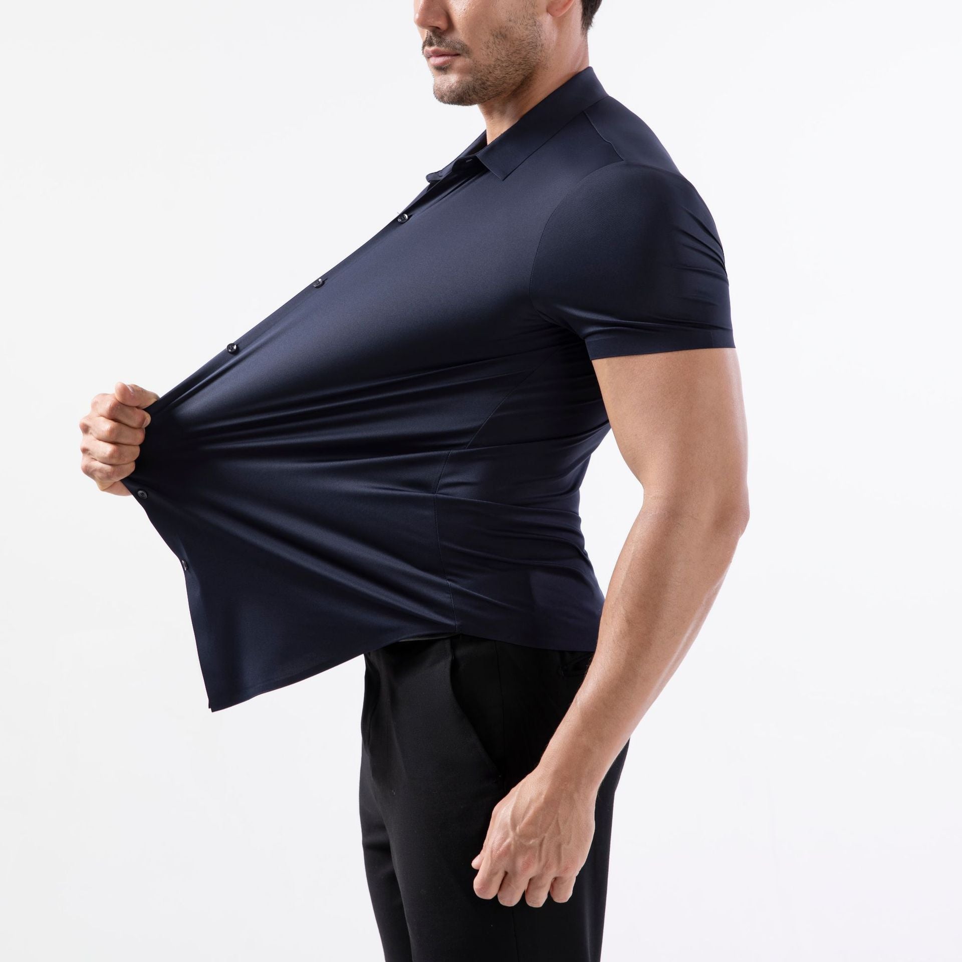 Alex Ford Stretch Short-Sleeve Dress Shirt