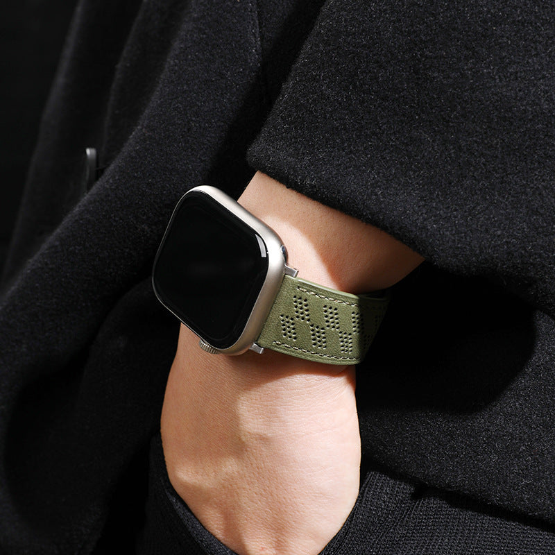 Parker Studio Checkered Leather Strap (Apple Watch Band)
