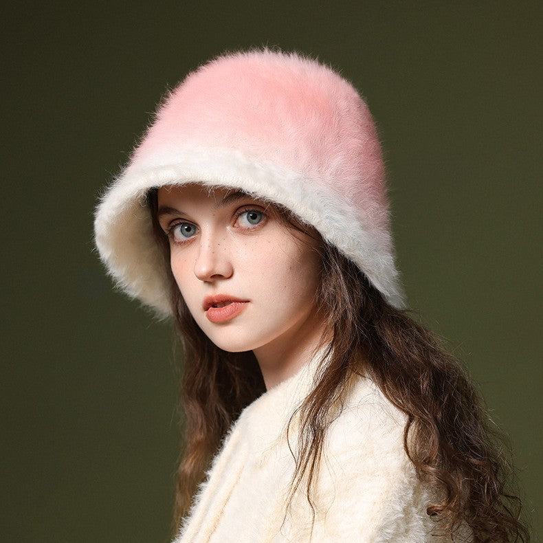 Vionna Soft Felt Fur Bucket Hat