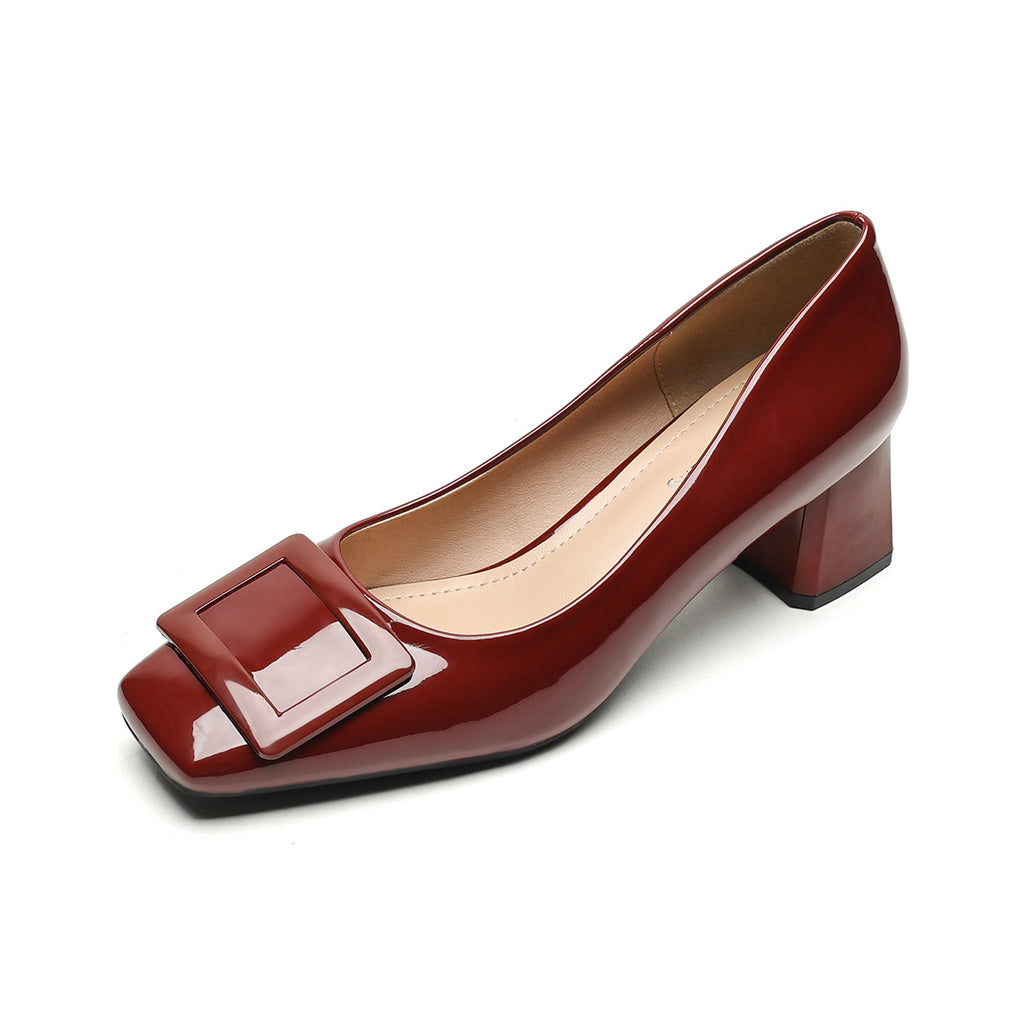 Ruth Rose Square Buckle Heels