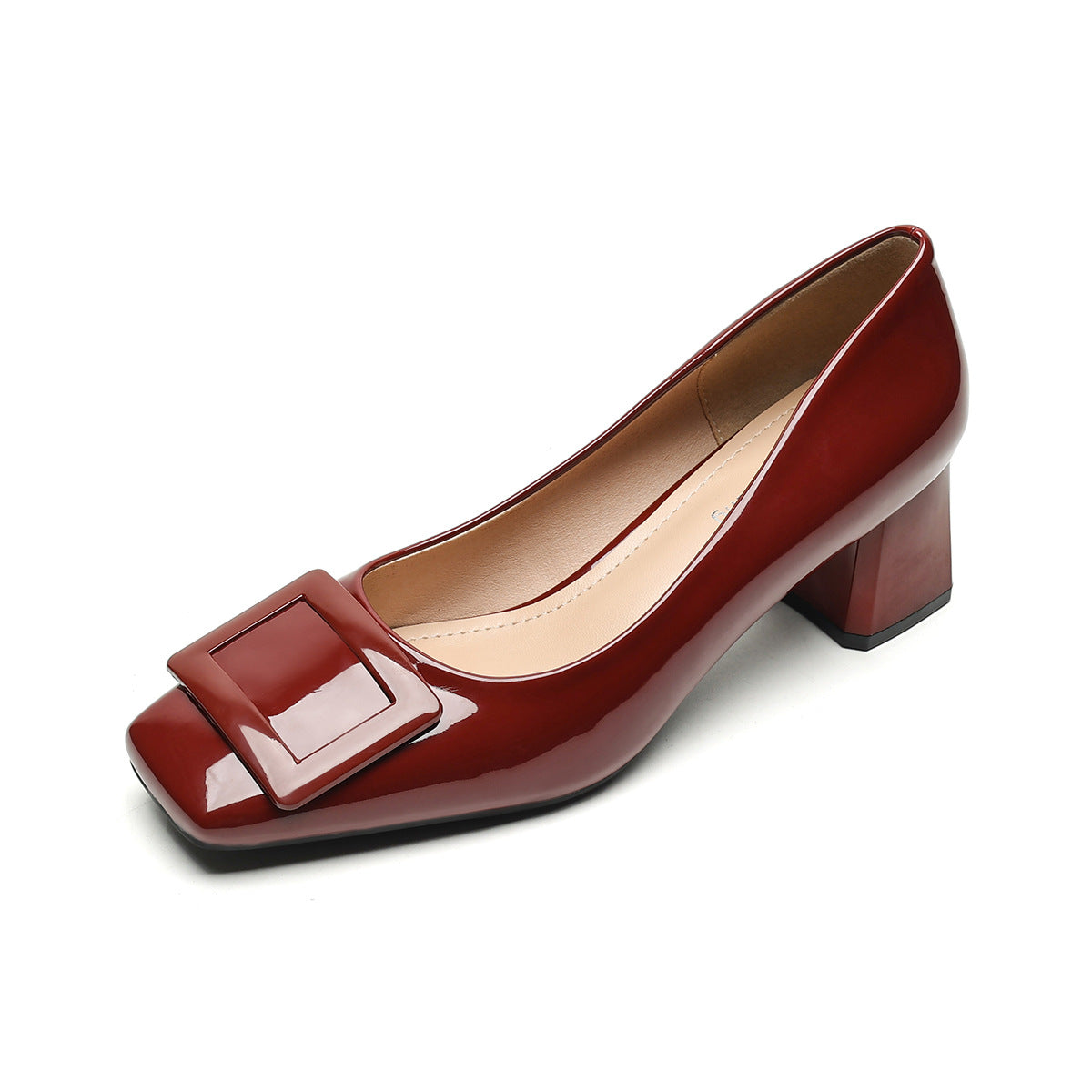 Ruth Rose Square Buckle Heels