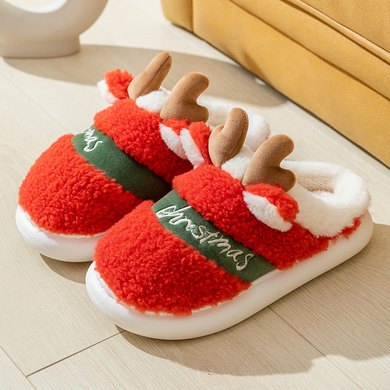 Holly & Pine Reindeer Plush Women's Slippers