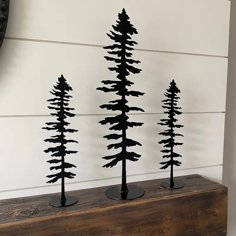 Mason Arts Pine Tree Metal Decor (Set of 3)