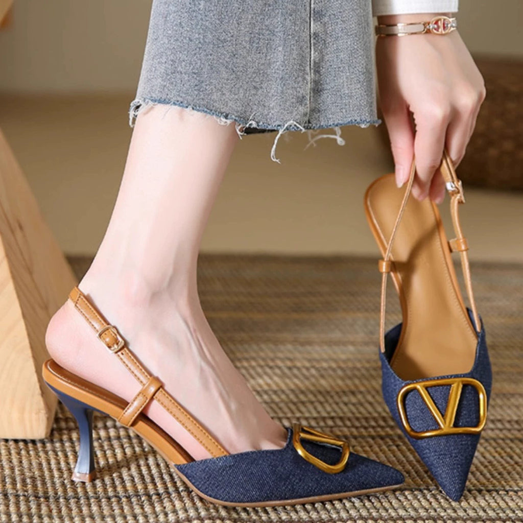 Ruth Rose Denim Slingbacks