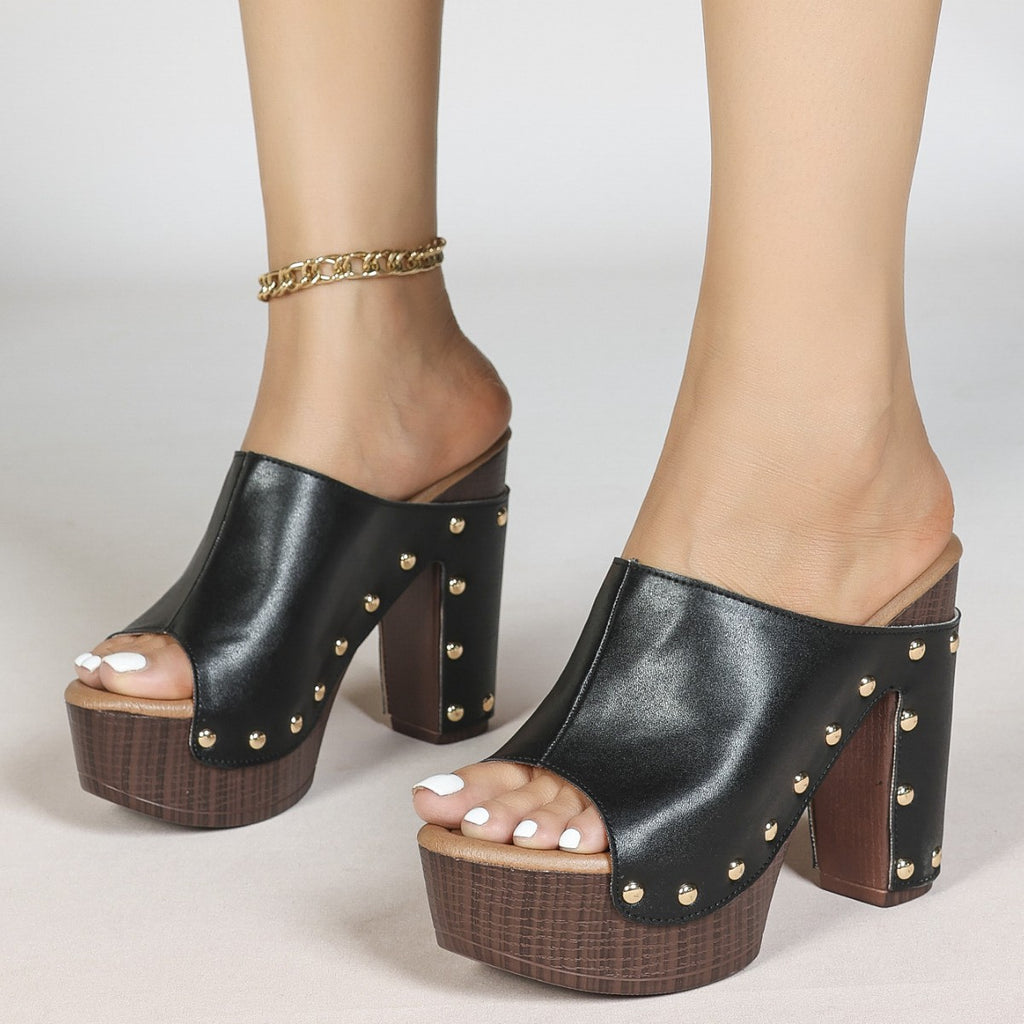Penelope Rose Bolted Block Heels