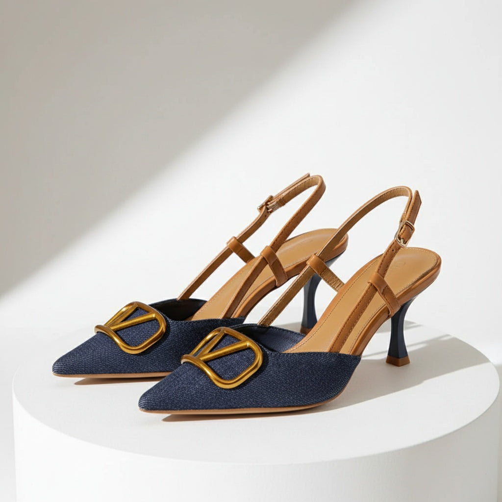Ruth Rose Denim Slingbacks