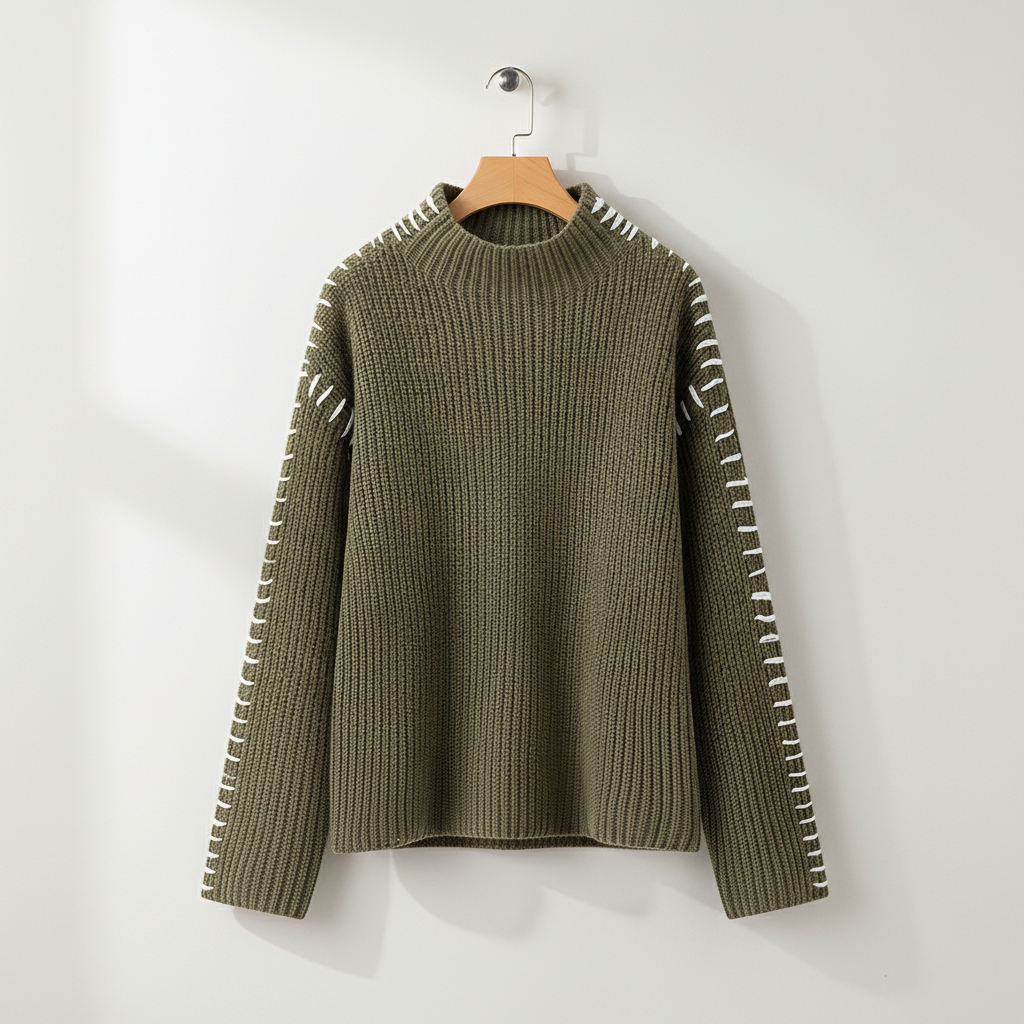 Ava Studio Cross Knit Turtleneck