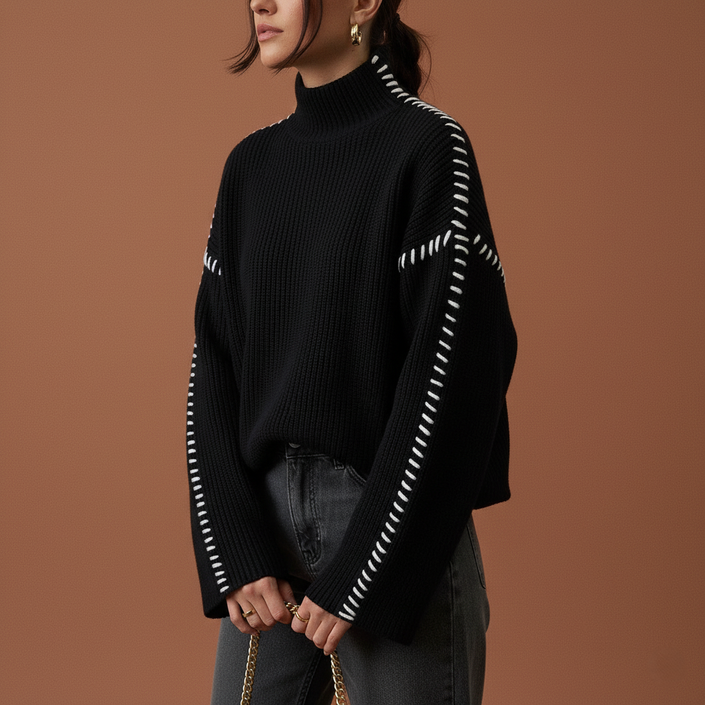 Ava Studio Cross Knit Turtleneck