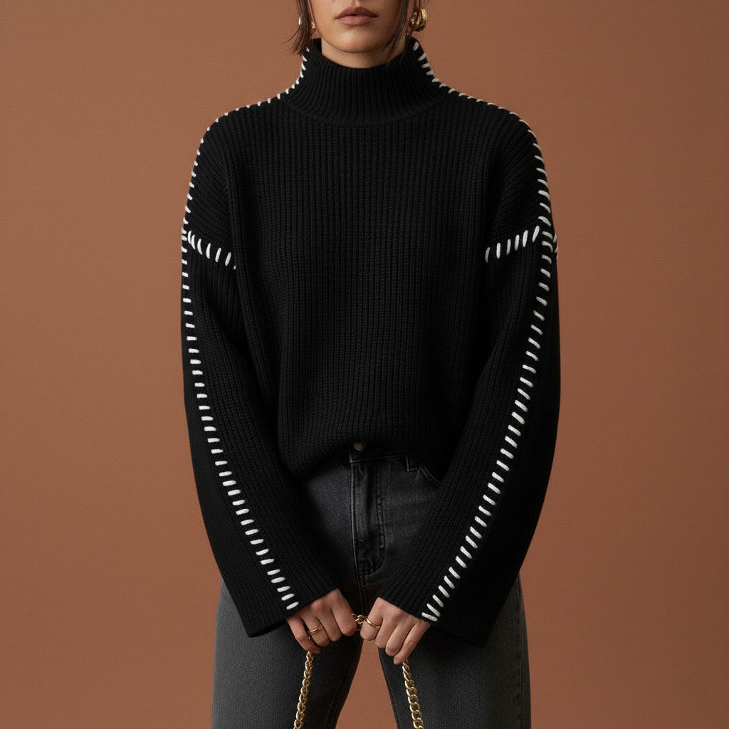 Ava Studio Cross Knit Turtleneck